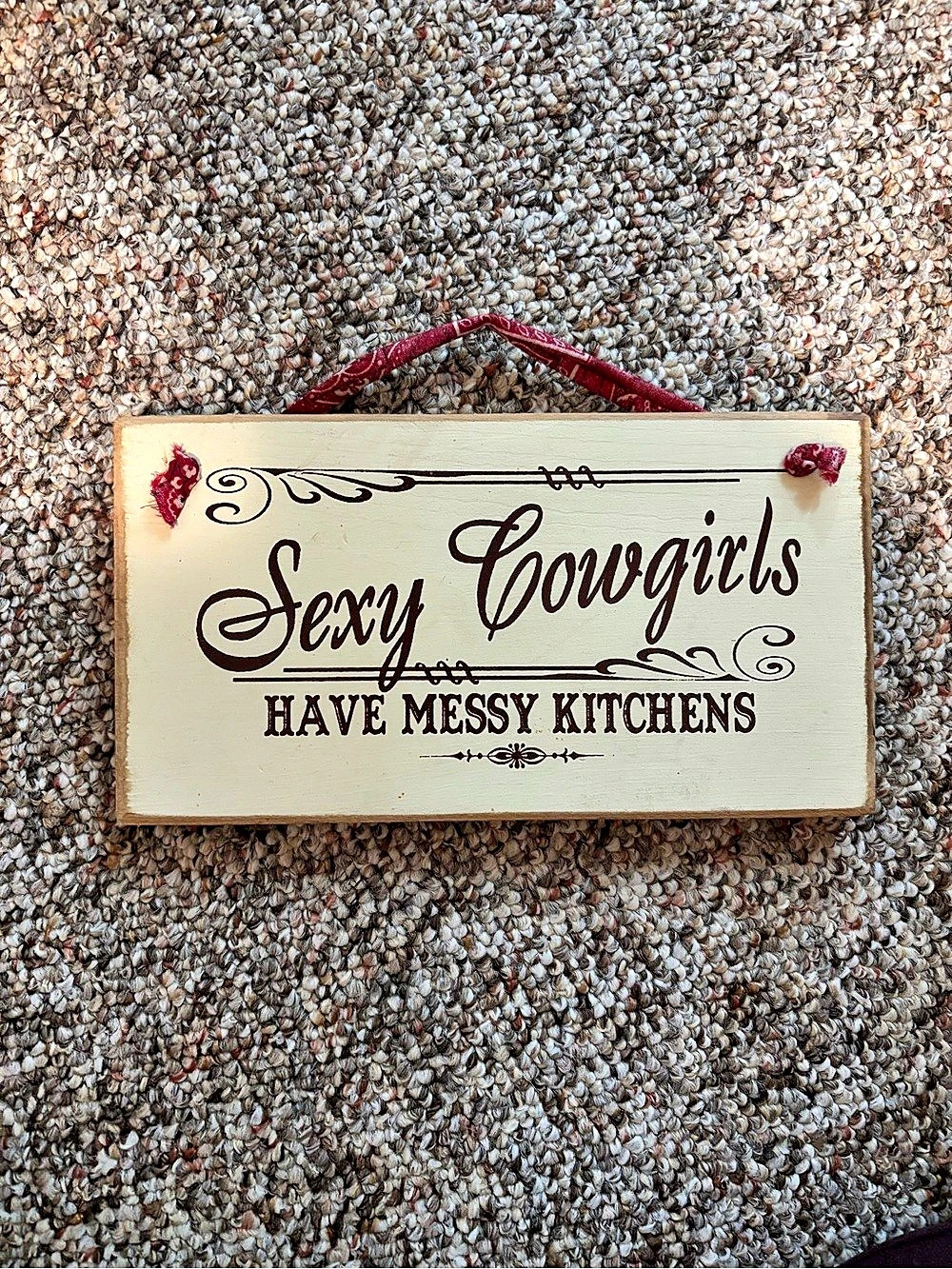 3/$15 Sexy Cowgirls Have Messy Kitchens Wall Sign